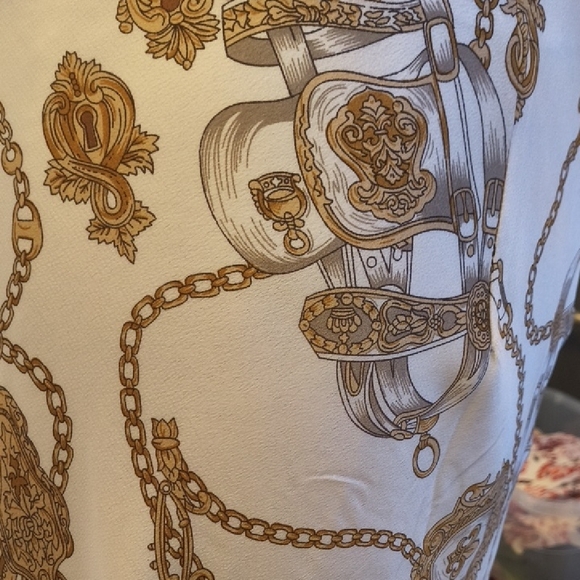 Polly Elegant Chain Print Midi Skirt - Picture 6 of 7